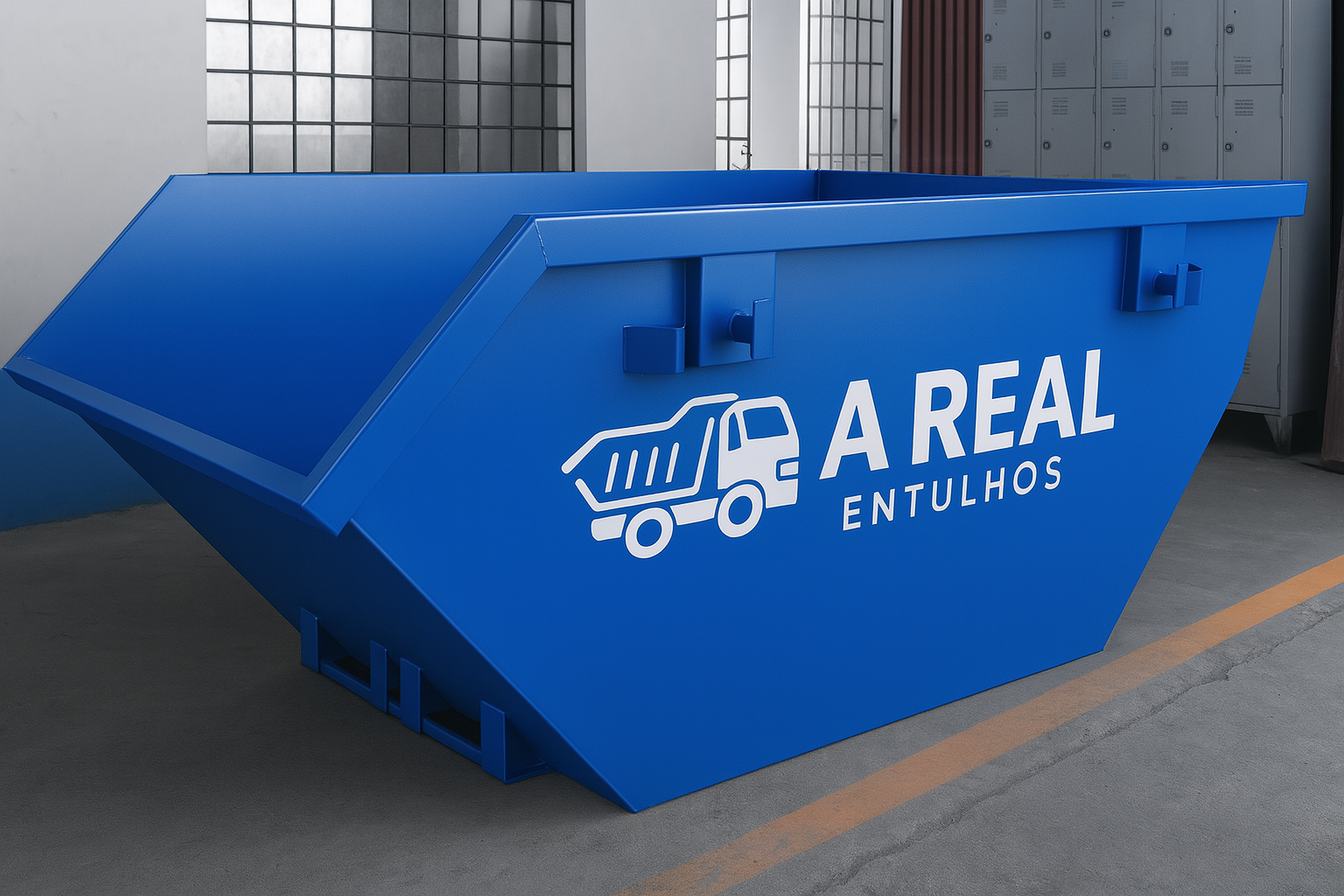 Caçamba azul A Real Entulhos